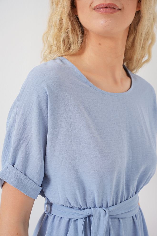 Bigdart Modré Mini Šaty Typu Shift S Krátkym Rovným Rukávom Veľkoobchod s oblečením Formálny