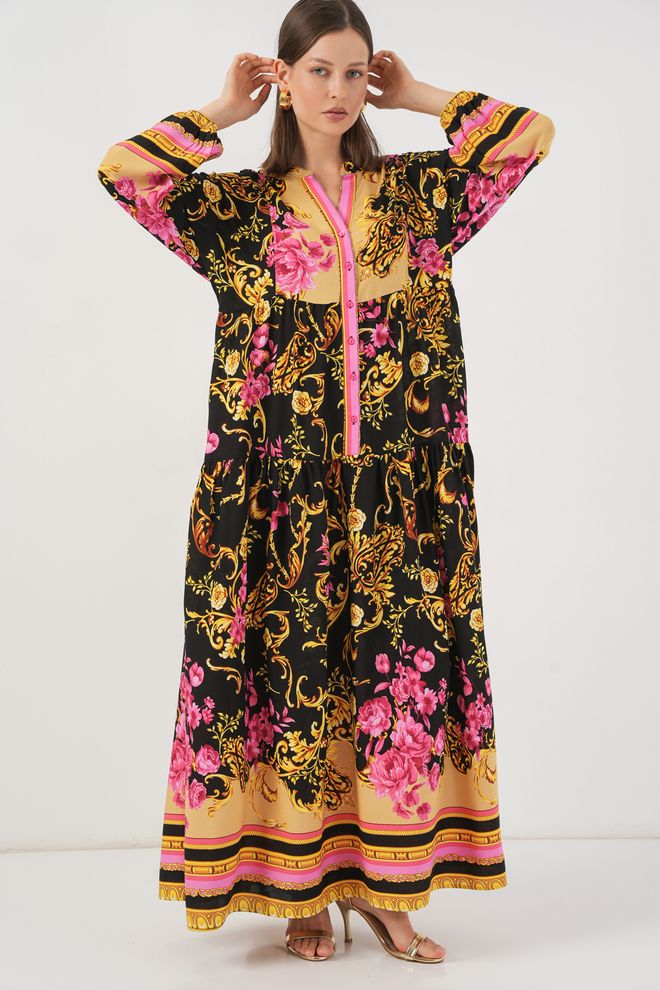 Bigdart Čierne Boho Elegantné Šaty S Rovným Rukávom Veľkoobchod s oblečením Skromný
