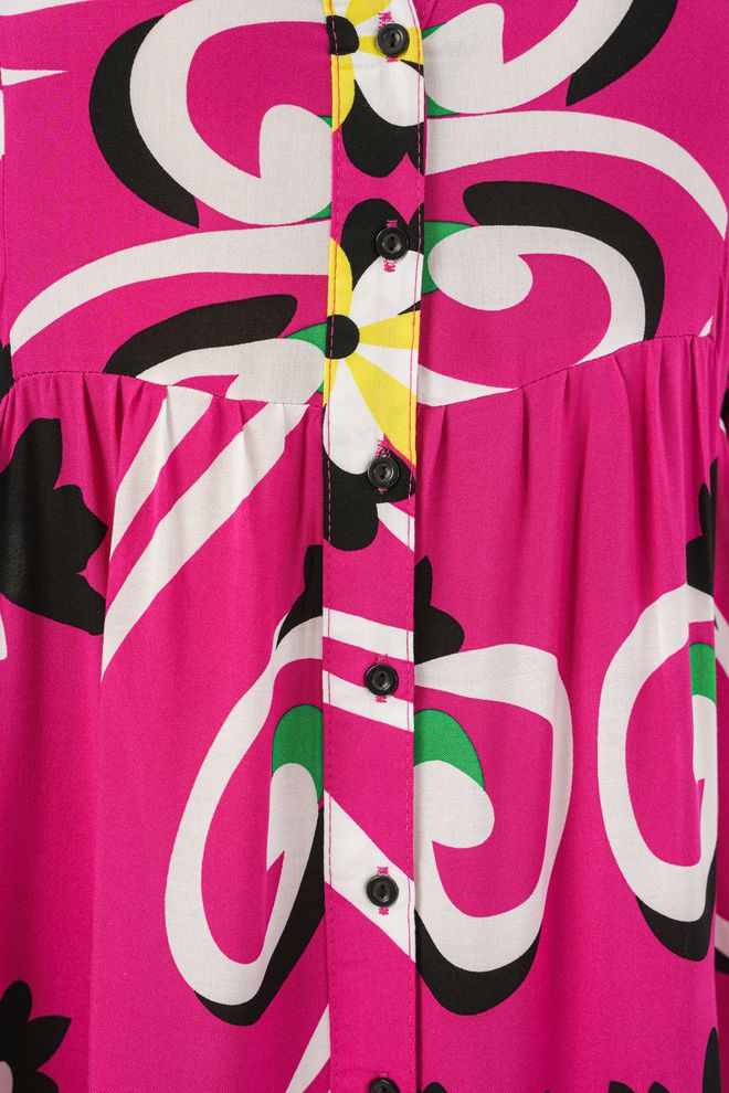 Bigdart Rochie Fuchsia Etnică Boho Până La Podea Tip Smock Mâneci Drepte Lungi Îmbrăcăminte cu ridicata Casual