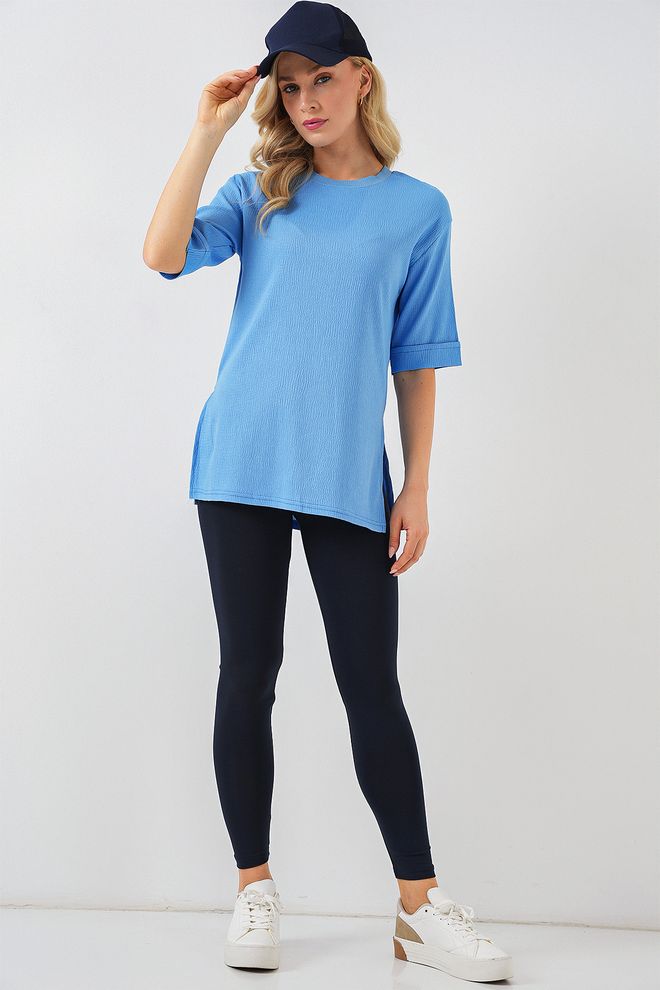 Bigdart Blu Casual Sportivo Maglietta Con Mezza Manica Abbigliamento all'ingrosso 1
