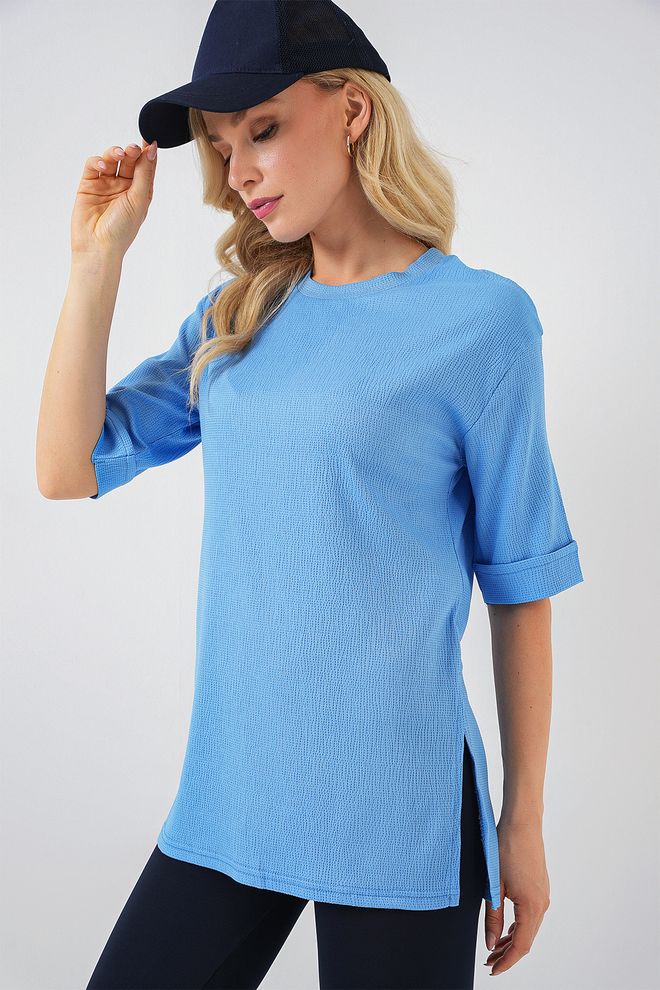 Bigdart Blu Casual Sportivo Maglietta Con Mezza Manica Abbigliamento all'ingrosso Primavera