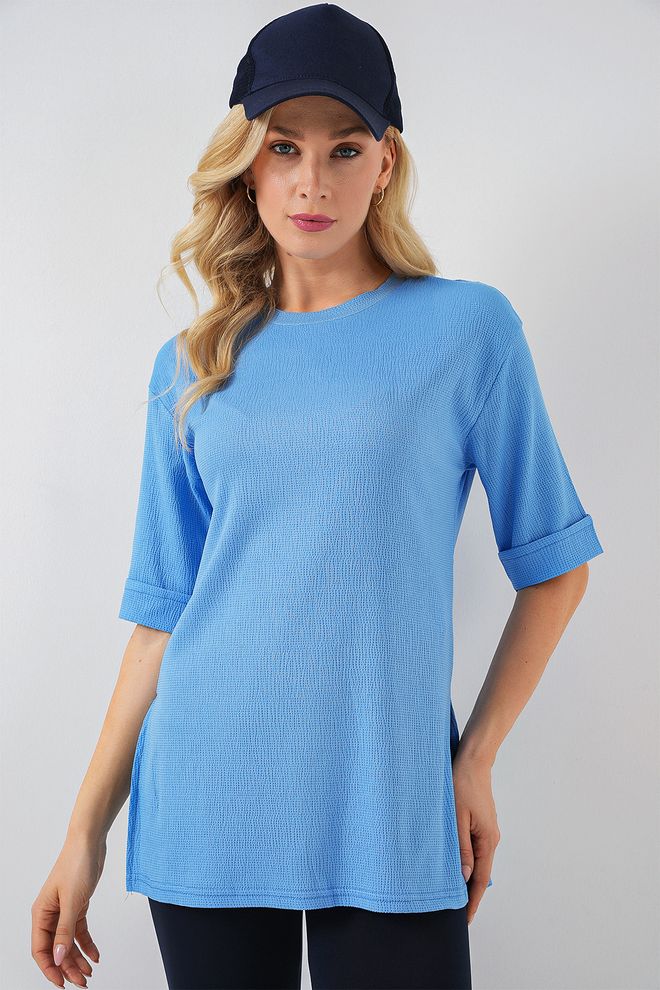 Bigdart Blu Casual Sportivo Maglietta Con Mezza Manica Abbigliamento all'ingrosso Da spiaggia