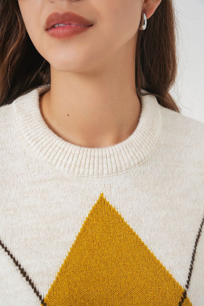 Bigdart Camisola Amarela Xadrez Oversized Roupas por atacado Vintage