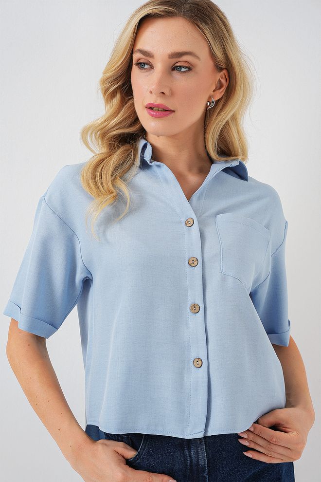 Bigdart Mėlyna Kasdienė Preppy Elegantiška Marškiniai Didmeninė prekyba drabužiais Kokteilinė