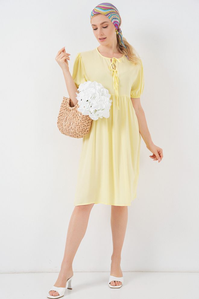 Bigdart Abito Midi Con Lacci 2575 Giallo Abbigliamento all'ingrosso 0