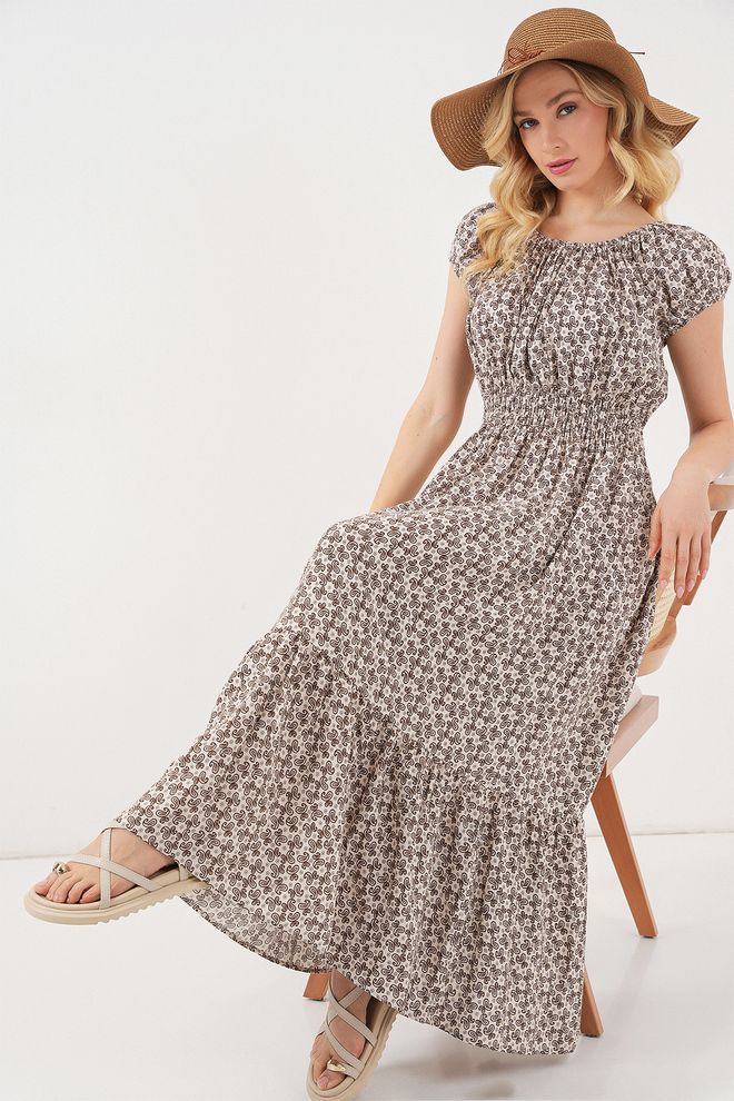 Bigdart Vestido Bege Boho Fit And Flare Comprimento Até Ao Chão Roupas por atacado Modesto