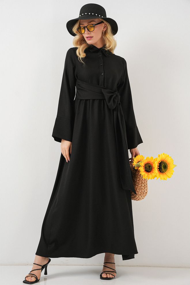 Bigdart Vestito Nero Elegante Modesto Formale Linea A Abbigliamento all'ingrosso Modesto