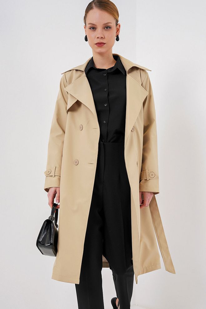 Bigdart Beige Trenchcoat Elegant Single Breasted Classic Wholesale Clothing 1
