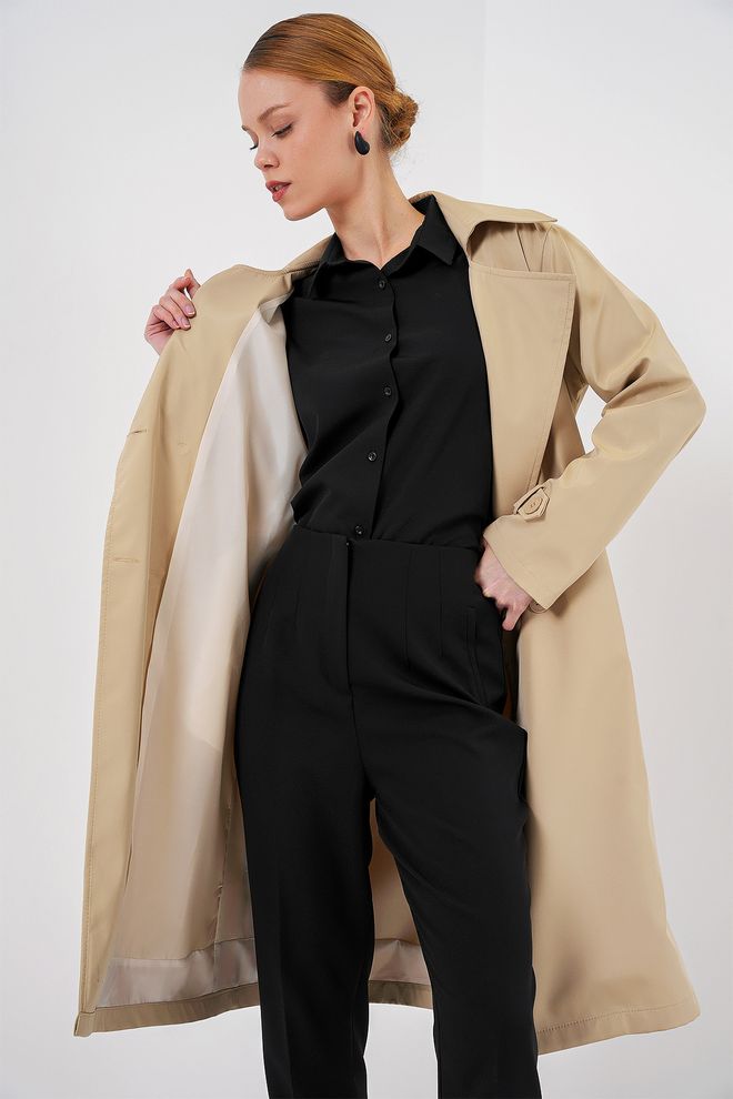 Bigdart Beige Trenchcoat Elegant Single Breasted Classic Wholesale Clothing Work