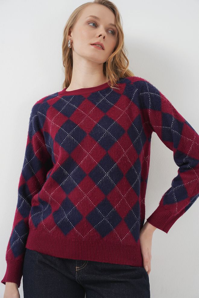 Bigdart Claret Red Sweater Wholesale Clothing Casual