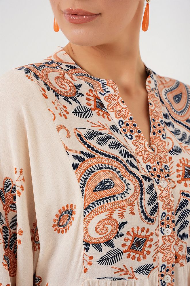 Bigdart Burkini jurk Met Authentiek Patroon Orange 1 Groothandel Kleding Casual