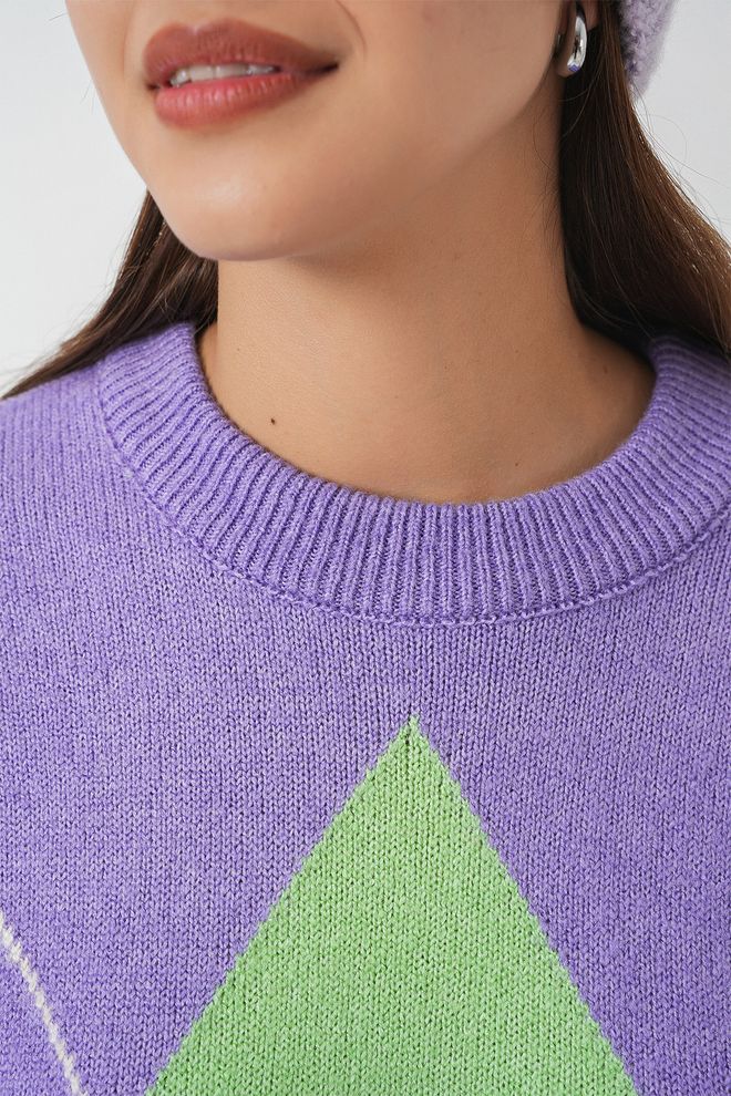 Bigdart Camisola Roxa Xadrez Oversized Roupas por atacado Vintage