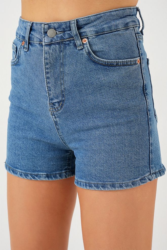 Bigdart Blue Casual Vintage Bermuda Shorts High Waist Wholesale Clothing Beach