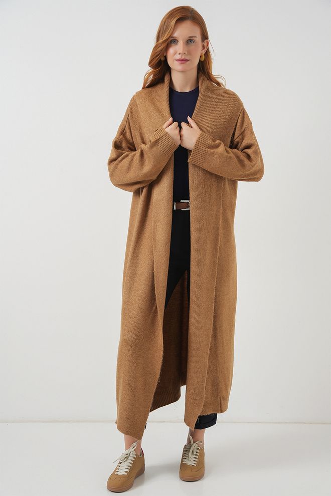 Bigdart Gilet Brun Décontracté Élégant Grande Taille Col Châle Vêtements en gros Modeste