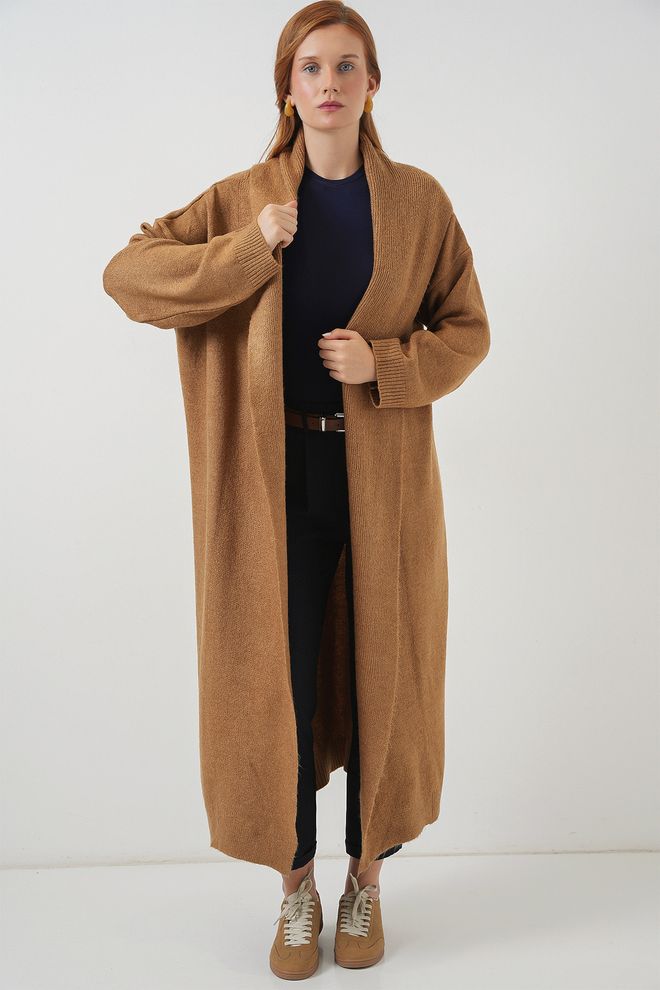 Bigdart Rebeca Marrón Casual Elegante De Gran Tamaño Con Cuello Chal Ropa al por mayor Otoño