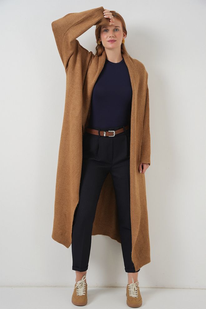 Bigdart Rebeca Marrón Casual Elegante De Gran Tamaño Con Cuello Chal Ropa al por mayor Casual