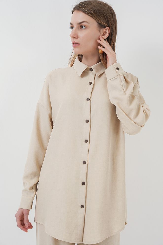 Bigdart Beige Casual Elegant Polo Neck Suit Wholesale Clothing Spring
