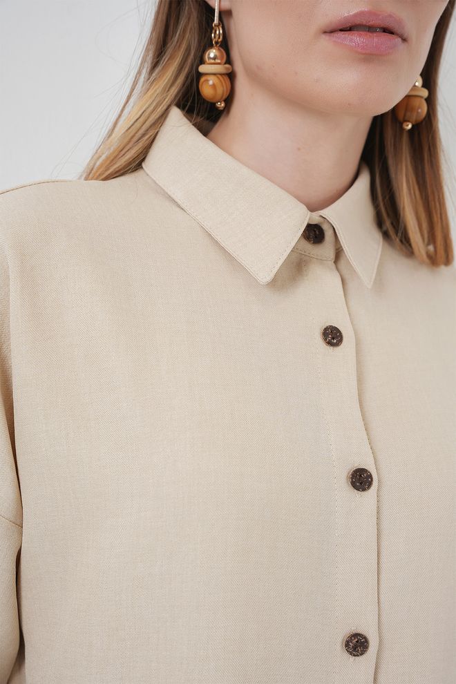 Bigdart Beige Casual Elegant Polo Neck Suit Wholesale Clothing Casual