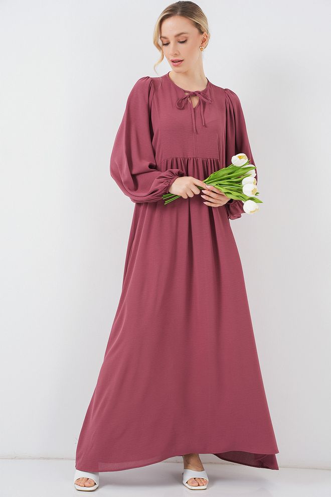 Bigdart Claret Red Elegant Floor Length Smock Dress Wholesale Clothing Modest