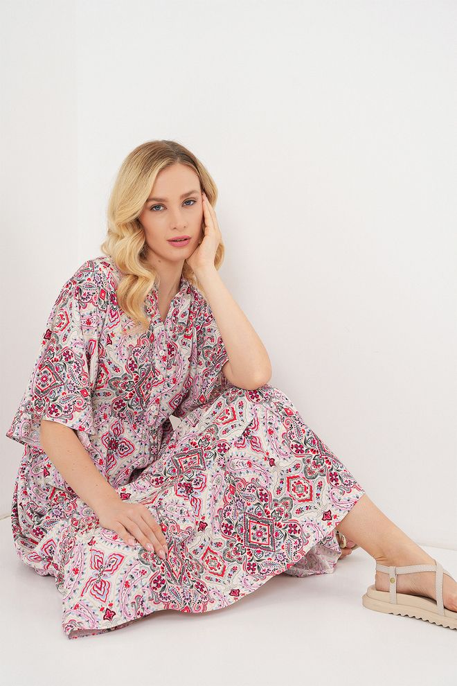 Bigdart Weißes Boho A Linien Kleid Mit Schmetterlingsärmeln Großhandelskleidung Modest