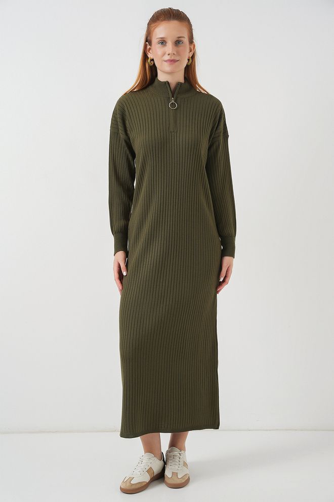 Bigdart Robe pull Modeste Rayée Verte Vêtements en gros Modeste