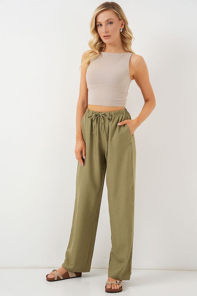 Bigdart Pantaloni Verde Casual Boho Sport Palazzo Îmbrăcăminte cu ridicata Casual
