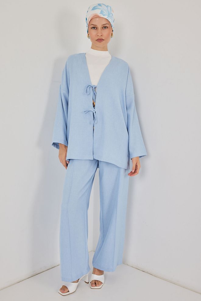 Bigdart Modrý Skromný Voľný Oblek S Kravatou Veľkoobchod s oblečením Skromný