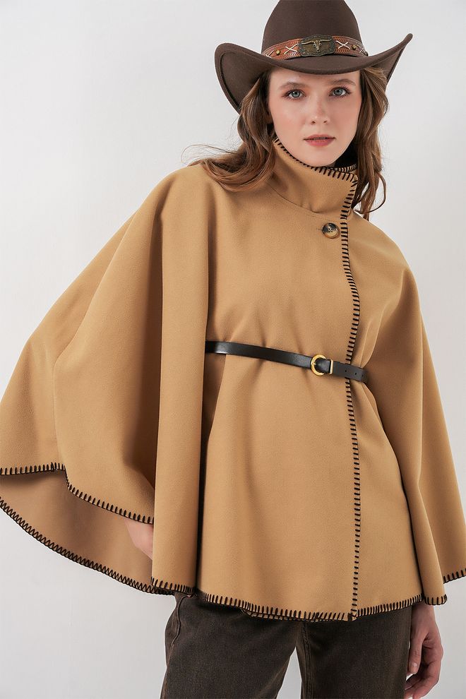 Bigdart Khaki Western Lässig Elegant Poncho Großhandelskleidung Lässig