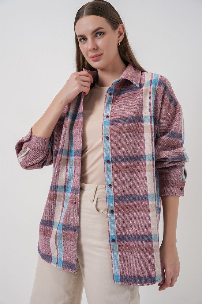 Bigdart Camicia Bordeaux Casual Vintage A Scacchi Abbigliamento all'ingrosso Da cocktail