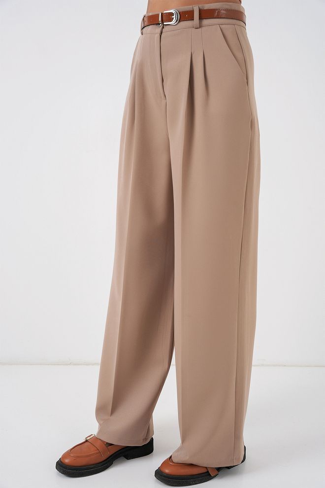 Bigdart Beige Tapered/Carrot Pants With Wide Leg Wholesale Clothing Spring