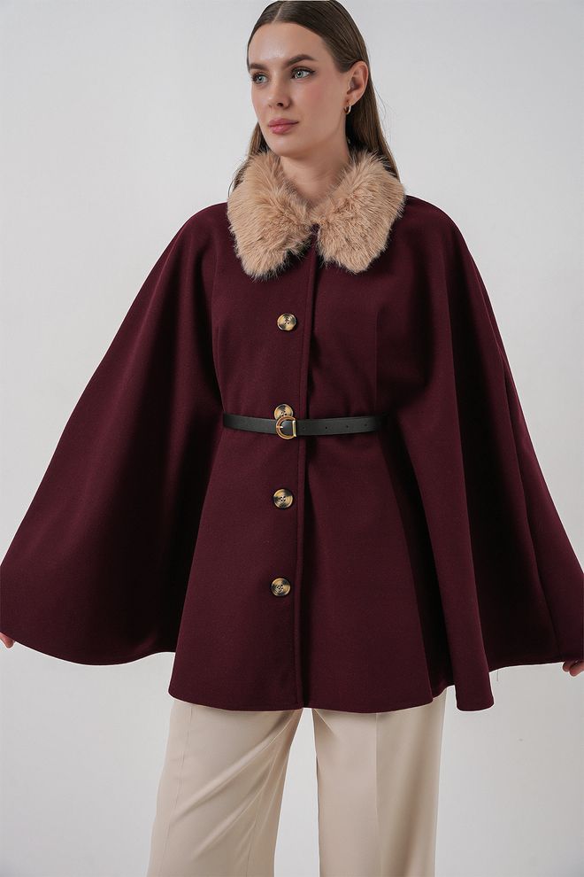 Bigdart Бордовый Красный Элегантный Пончо Оптовая продажа одежды Повседневный