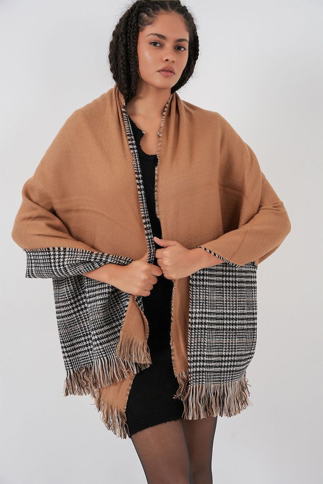 Bigdart Hnedý Elegantný Pléd Veľkoobchod s oblečením Skromný