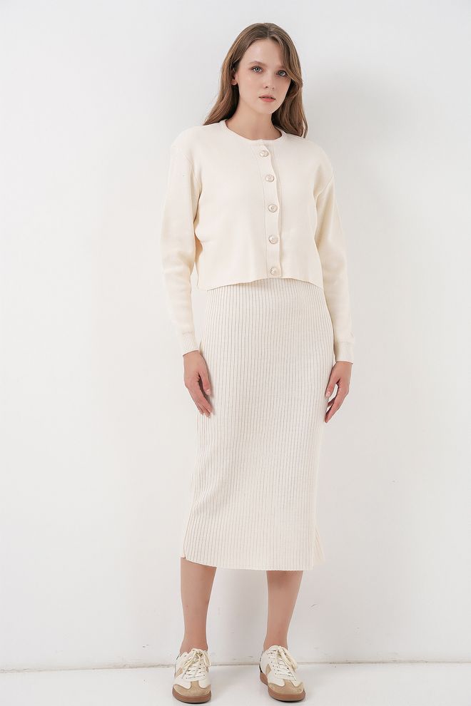 Bigdart Conjunto Beige Casual Elegante Modesto Ropa al por mayor Modesto