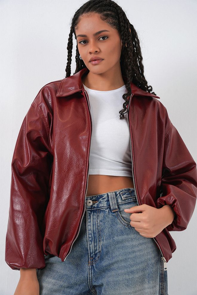 Bigdart Blouson Bordeaux Rouge Vêtements en gros Décontracté