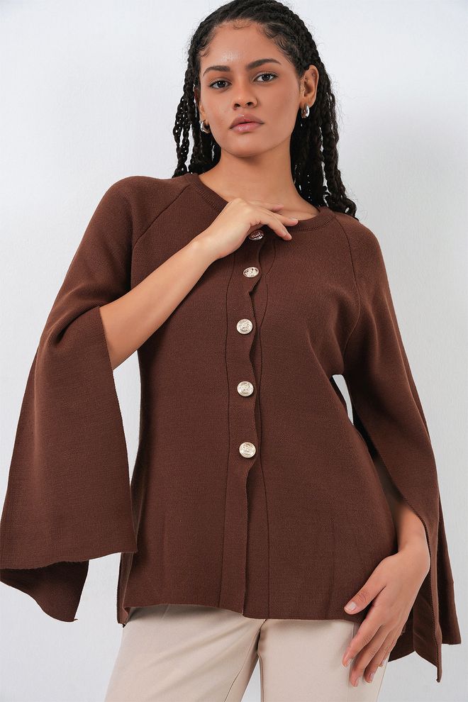 Bigdart Cardigan Marrone Casuale Elegante Abbigliamento all'ingrosso Casuale