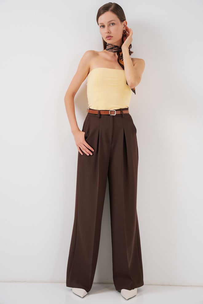 Bigdart Brown Formal Elegant Palazzo Pants Wholesale Clothing Work