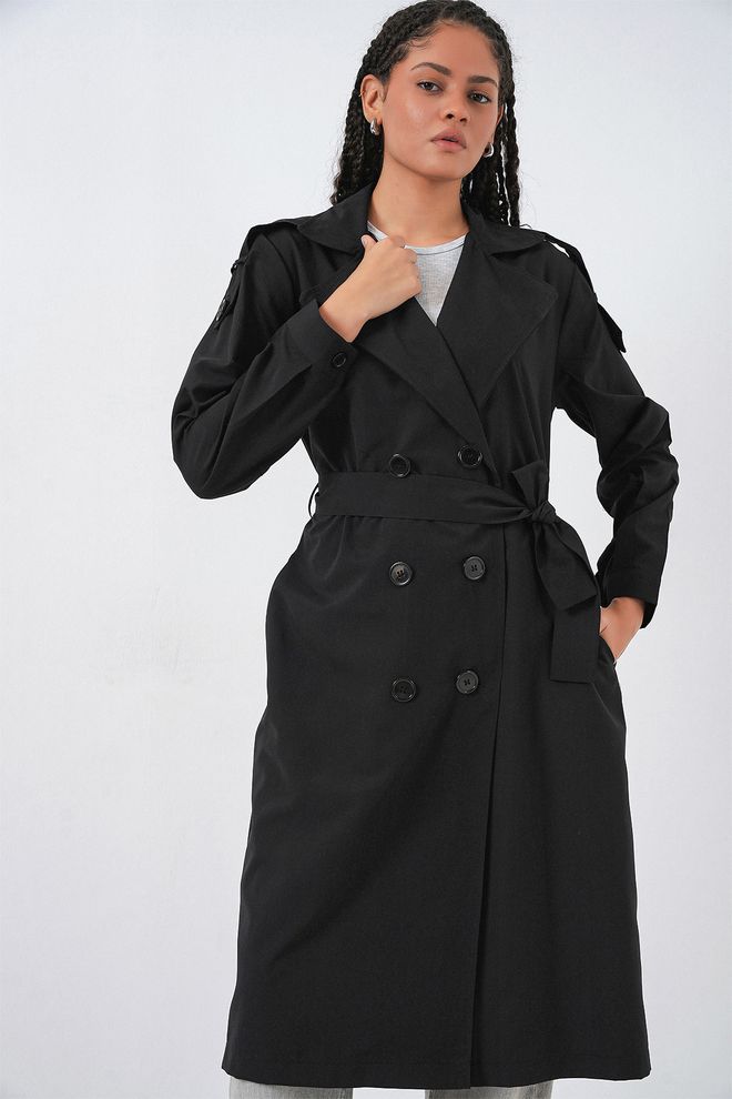 Bigdart Црн Кабаница – Елегантан Једноредни Класичан Велепродаја одеће Неформалан