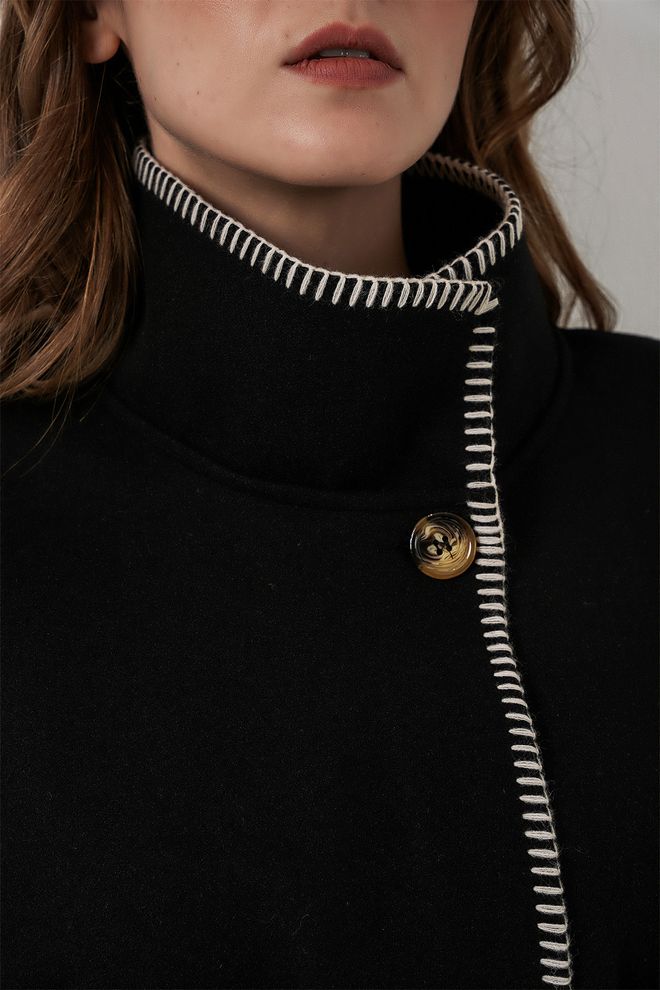 Bigdart Poncho Elegante Preto Com Manga Capa Roupas por atacado Casual