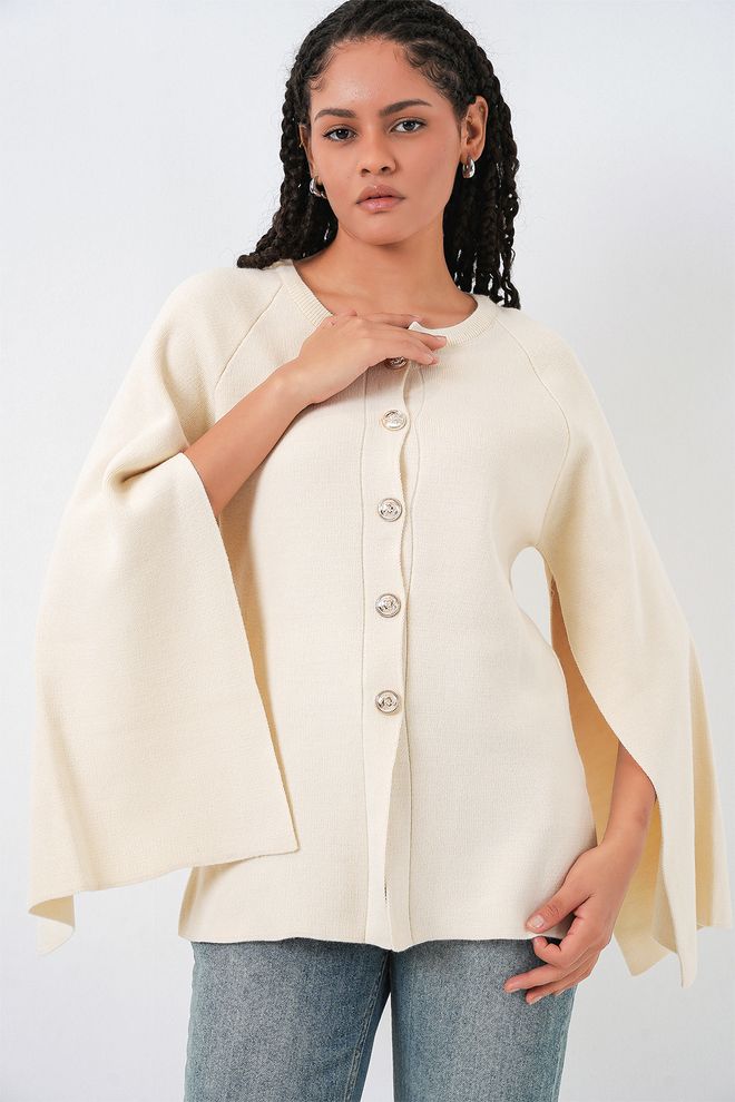 Bigdart Rebeca Beige Con Botones Y Manga Capa 3/4 Ropa al por mayor Casual