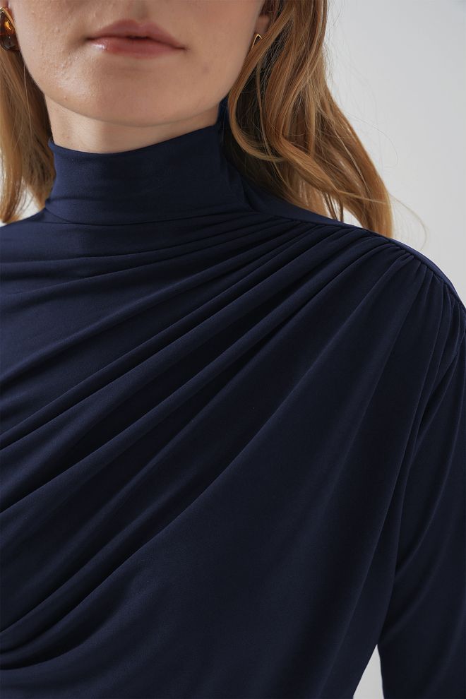 Bigdart بلوزة أزرق داكن أنيقة ملابس بالجملة 1