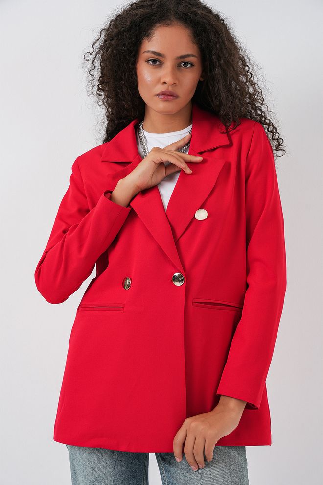 Bigdart Rouge Blazer À Double Boutonnière Blouson Vêtements en gros Décontracté