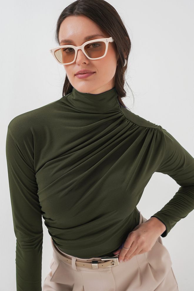 Bigdart Camicetta Verde Elegante Formale Slim Fit Abbigliamento all'ingrosso Modesto