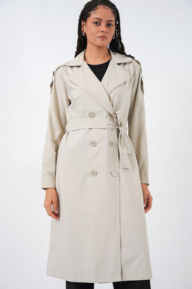 Bigdart Eleganter Beiger Trenchcoat Mit Gekerbtem Kragen Großhandelskleidung Arbeit