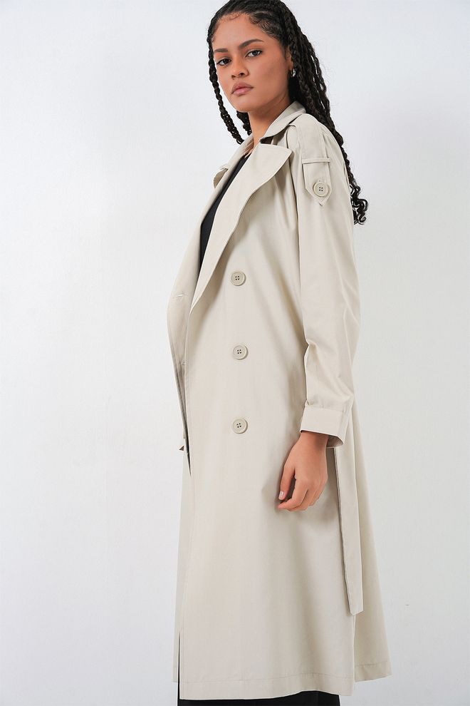 Bigdart Eleganter Beiger Trenchcoat Mit Gekerbtem Kragen Großhandelskleidung Frühling