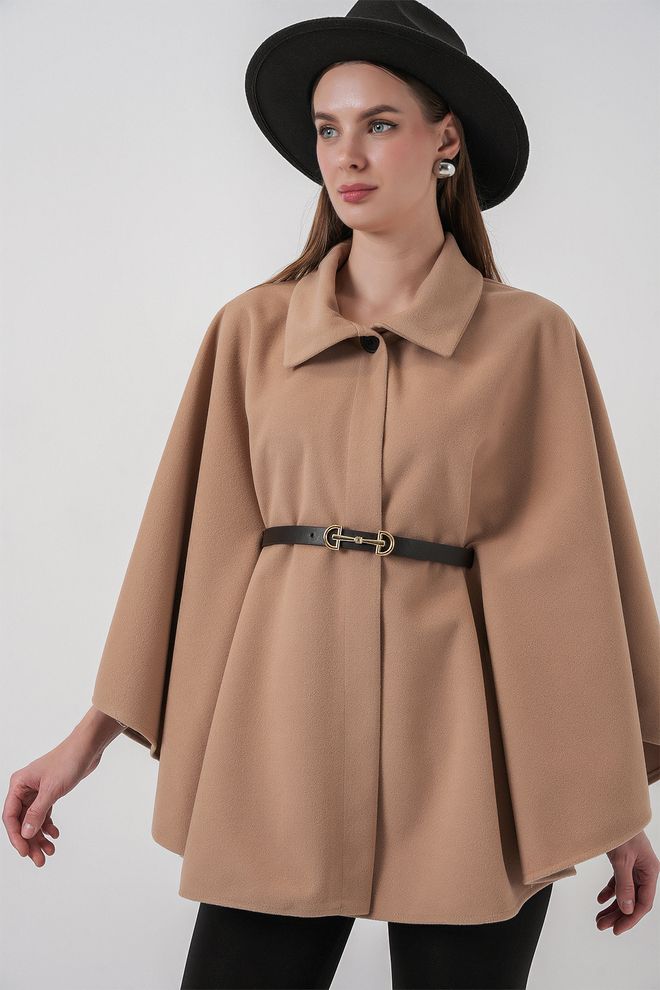 Bigdart Бежевое Элегантное Пончо С 3/4 Рукавами накидка Оптовая продажа одежды Повседневный