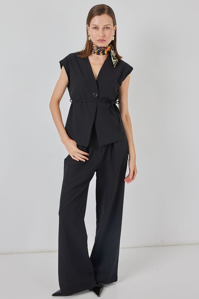 Bigdart Black Formal Elegant Suit With Sleeveless Capri Sleeve Wholesale Clothing Formal