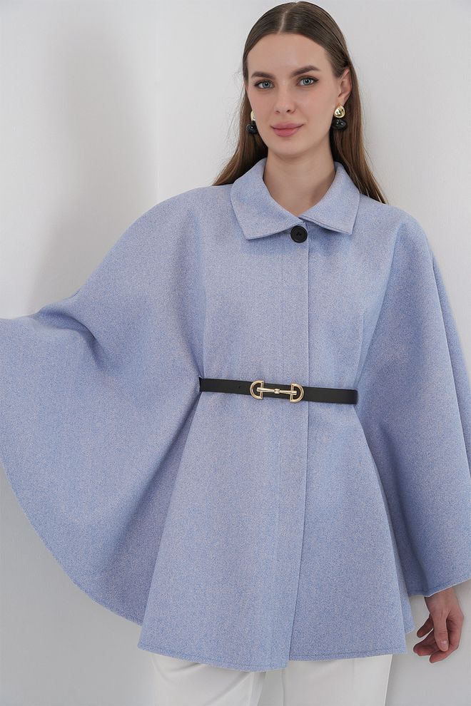 Bigdart Синий Элегантный Пончо С Рукавами Накидки 3/4 Оптовая продажа одежды Скромный