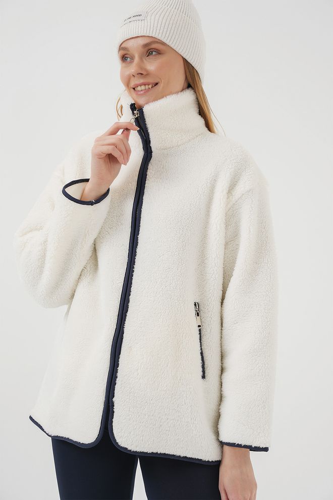 Bigdart Weißer Teddy Mantel Mit Hohem Kragen Und Übergroßer Passform Großhandelskleidung Lässig