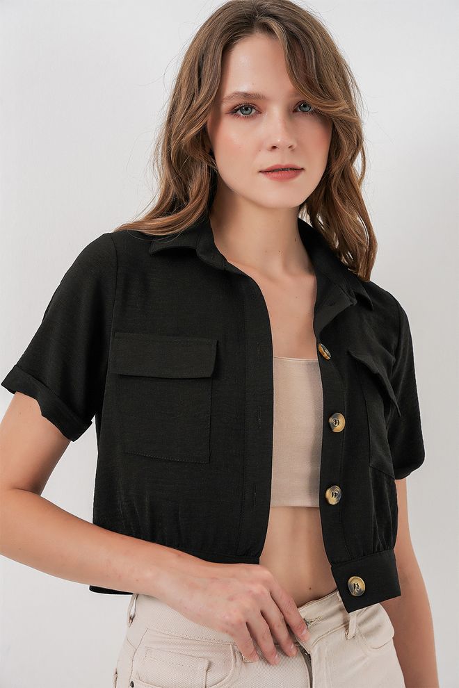 Bigdart Striukė Crop juoda Didmeninė prekyba drabužiais Kokteilinė