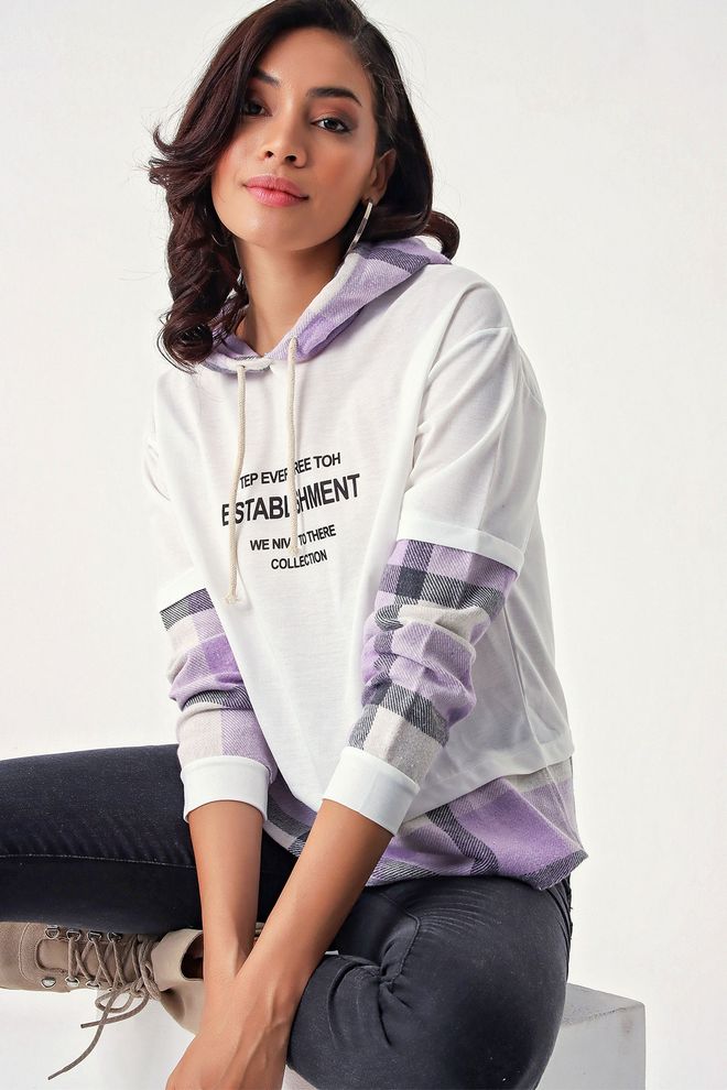 Bigdart Balta Kasdienė Gatvės Stiliaus Megztinis Su Gobtuvu Didmeninė prekyba drabužiais Kokteilinė